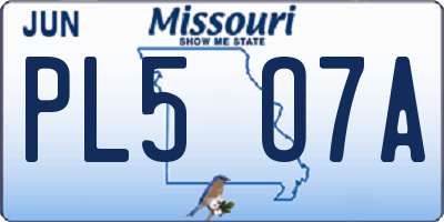 MO license plate PL5O7A