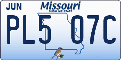 MO license plate PL5O7C