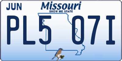 MO license plate PL5O7I