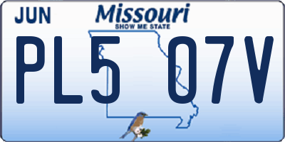 MO license plate PL5O7V