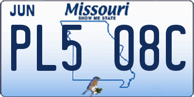 MO license plate PL5O8C