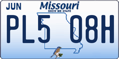 MO license plate PL5O8H