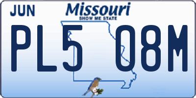 MO license plate PL5O8M