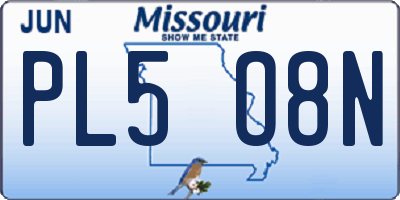 MO license plate PL5O8N