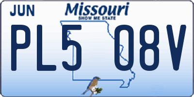 MO license plate PL5O8V