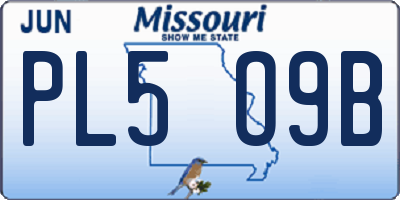 MO license plate PL5O9B