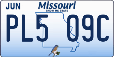 MO license plate PL5O9C