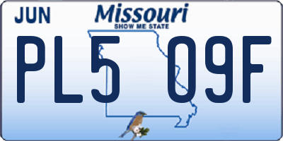 MO license plate PL5O9F