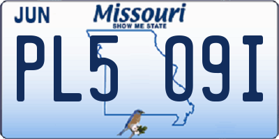 MO license plate PL5O9I