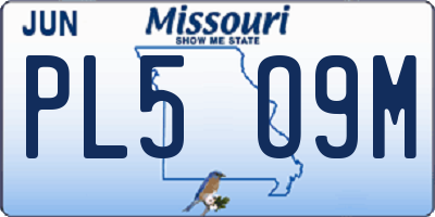 MO license plate PL5O9M