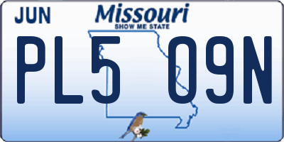 MO license plate PL5O9N