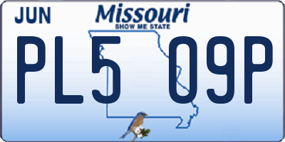 MO license plate PL5O9P