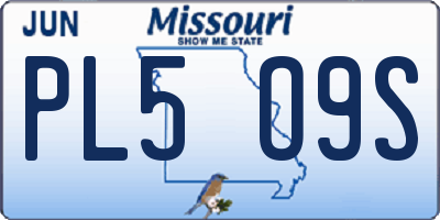 MO license plate PL5O9S