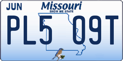 MO license plate PL5O9T