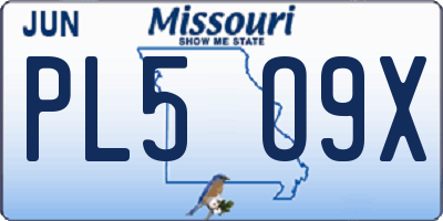 MO license plate PL5O9X