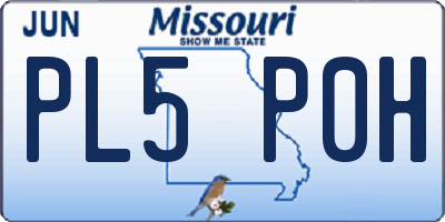 MO license plate PL5P0H