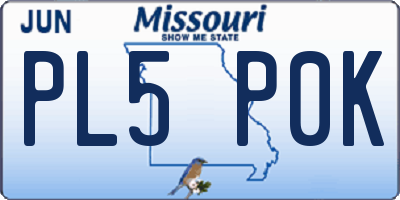 MO license plate PL5P0K