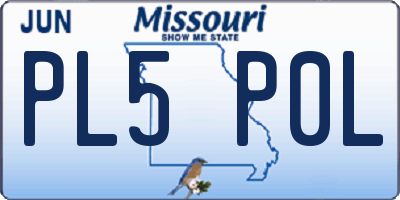 MO license plate PL5P0L