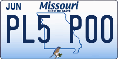 MO license plate PL5P0O