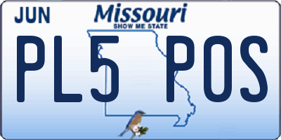 MO license plate PL5P0S