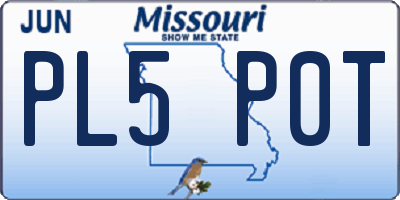MO license plate PL5P0T