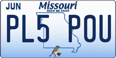 MO license plate PL5P0U