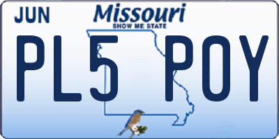 MO license plate PL5P0Y