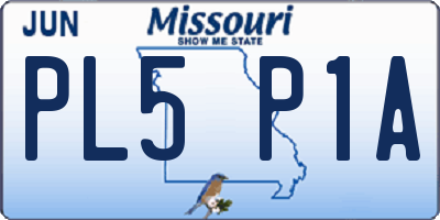 MO license plate PL5P1A