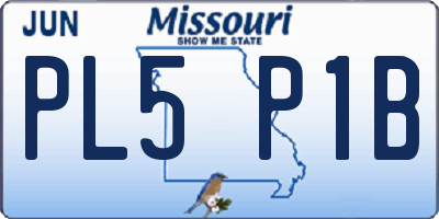 MO license plate PL5P1B