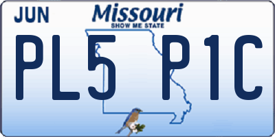 MO license plate PL5P1C
