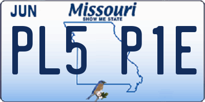 MO license plate PL5P1E