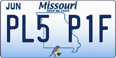 MO license plate PL5P1F