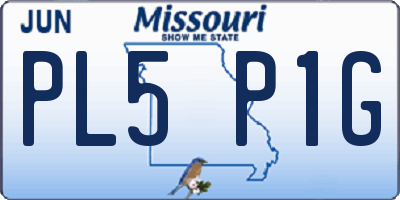 MO license plate PL5P1G