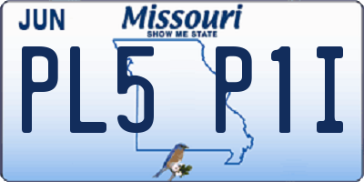 MO license plate PL5P1I