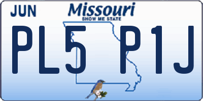 MO license plate PL5P1J