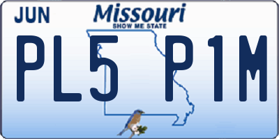 MO license plate PL5P1M