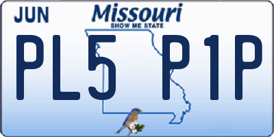 MO license plate PL5P1P