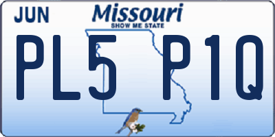 MO license plate PL5P1Q