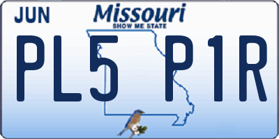 MO license plate PL5P1R