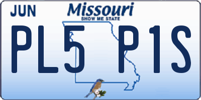 MO license plate PL5P1S