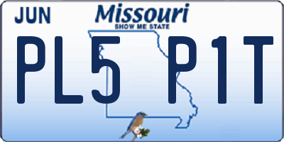 MO license plate PL5P1T