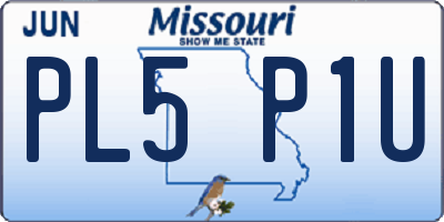 MO license plate PL5P1U