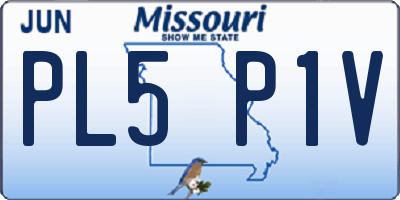 MO license plate PL5P1V
