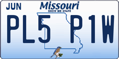 MO license plate PL5P1W