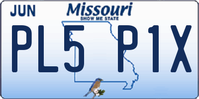 MO license plate PL5P1X