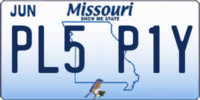 MO license plate PL5P1Y