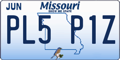 MO license plate PL5P1Z