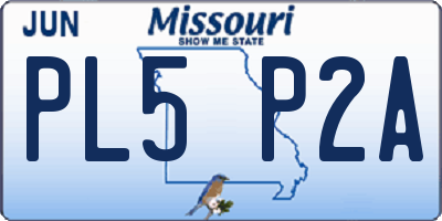 MO license plate PL5P2A