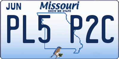 MO license plate PL5P2C