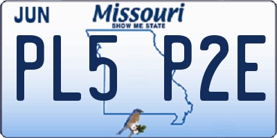 MO license plate PL5P2E